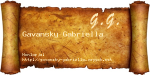 Gavansky Gabriella névjegykártya